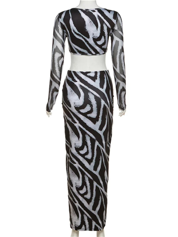Isabeau Printed Maxi Skirt Set Two-piece