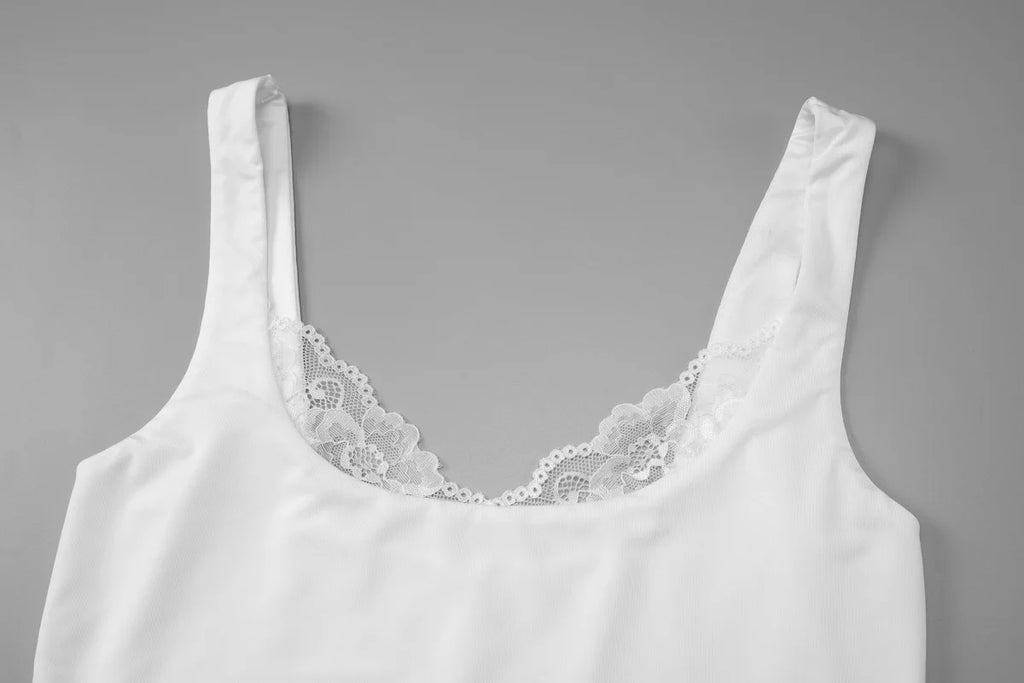 Lisette Lace V-Neck Crop Top One-piece