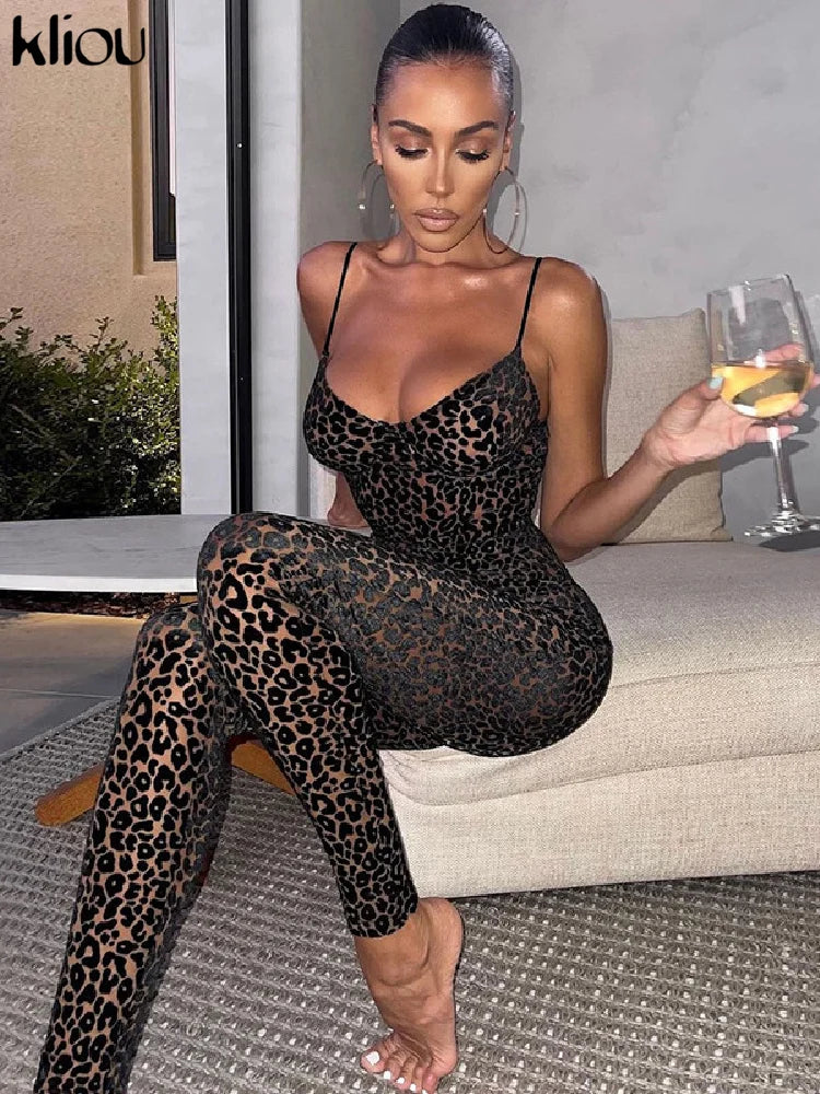 Zinnia Leopard Mesh Jumpsuit One-piece Main image