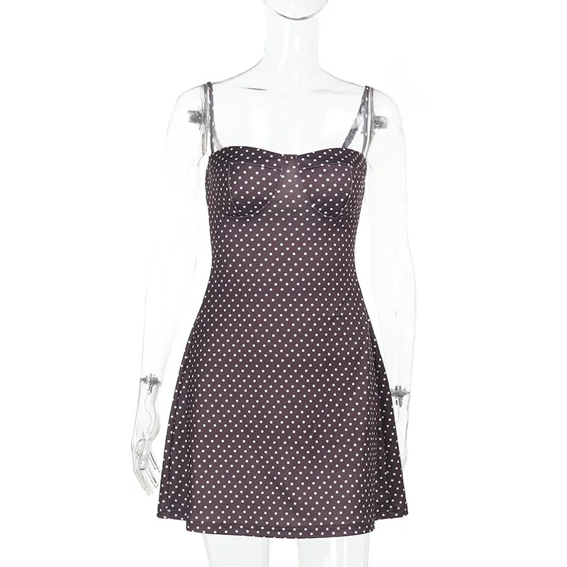 Marlowe Polka-Dot Bustier Mini Dress
