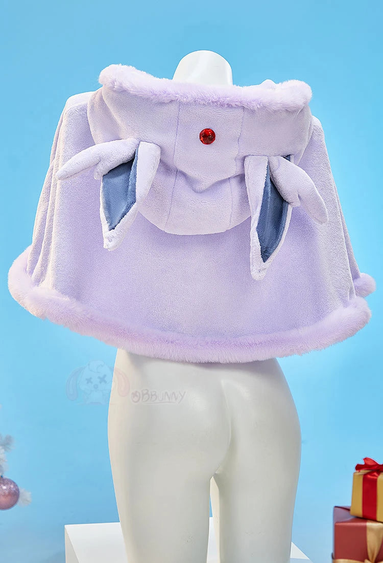 Liora Hooded Fur-Trim Cape & Lace-Up Velvet Cosplay Costume Set