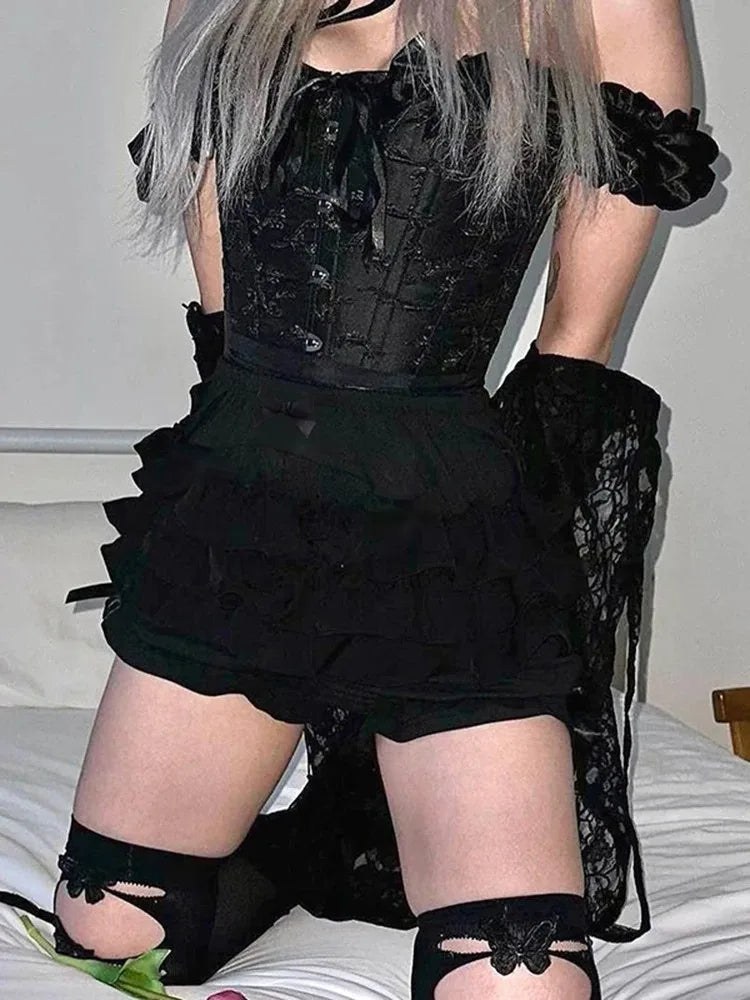 Juniper Lace-Bow Gothic Skort One-piece