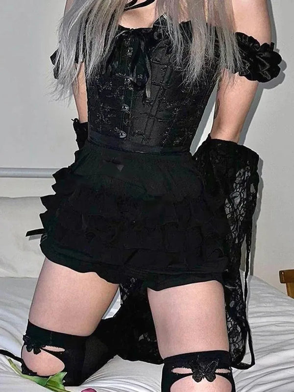 Juniper Lace-Bow Gothic Skort One-piece