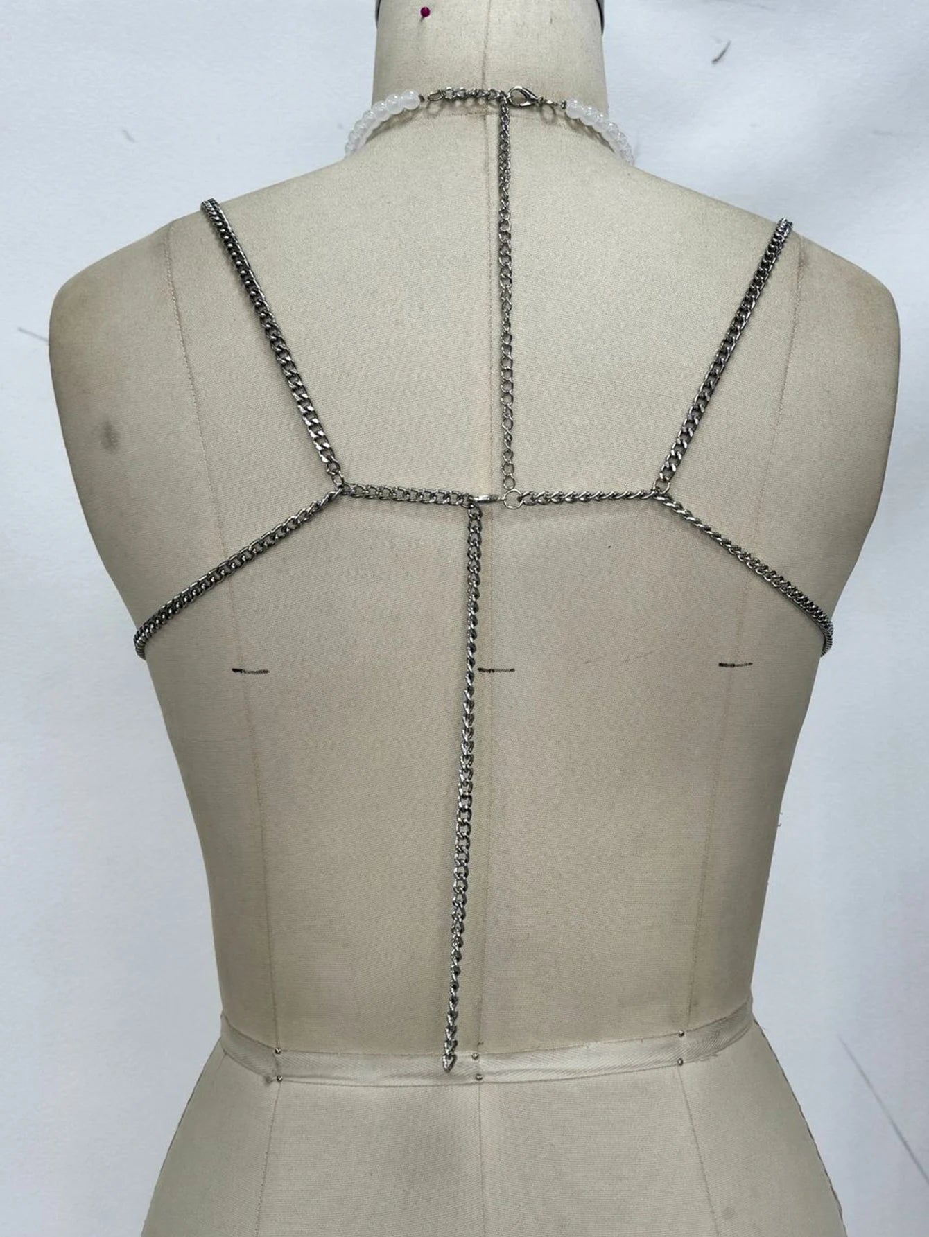 Elara Rhinestone Beaded Halter Crop Top Secondary image