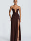Celestia Strapless Pleated Split Maxi Dress