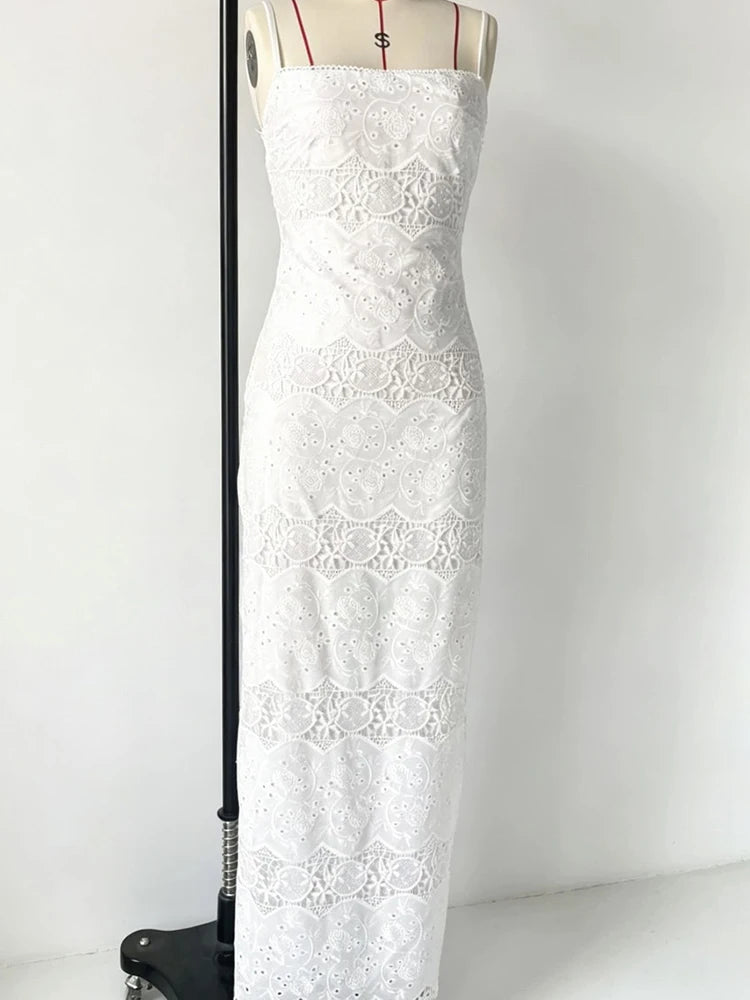 Isla Blanc Lace Maxi Dress