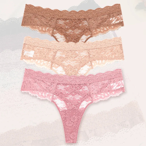 Flora Low-Rise Panty Pack Lingerie 3-piece