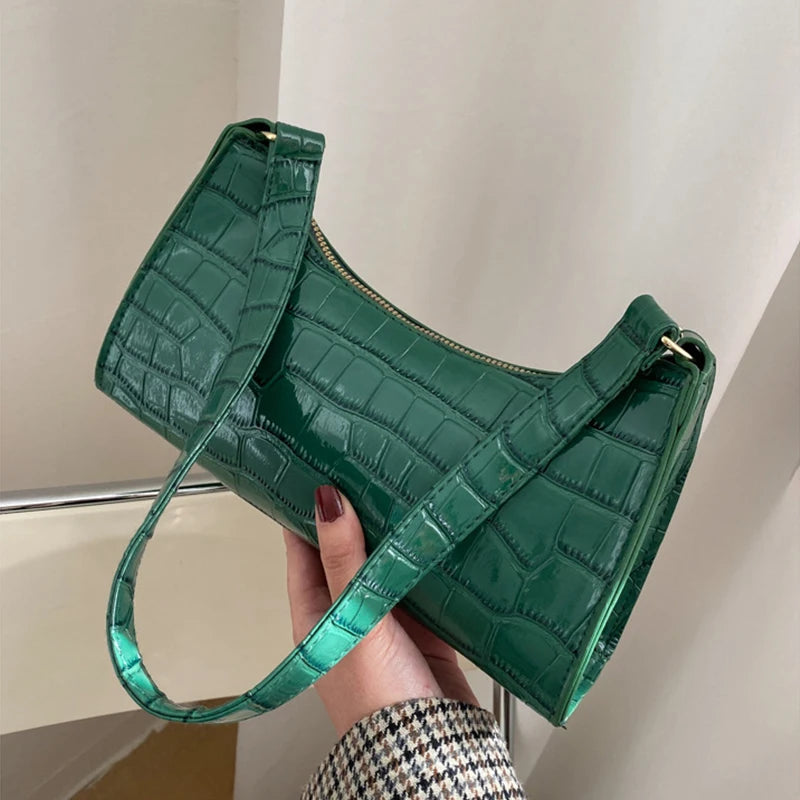 Coralie Croc-Embossed Faux-Leather Baguette Shoulder Bag Secondary image