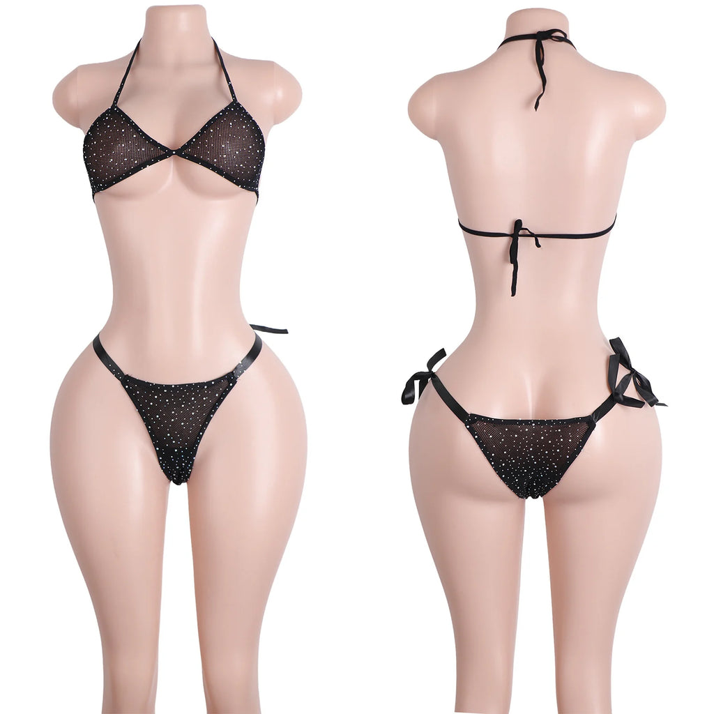 Diamanté Rhinestone Bra Bikini Two-piece