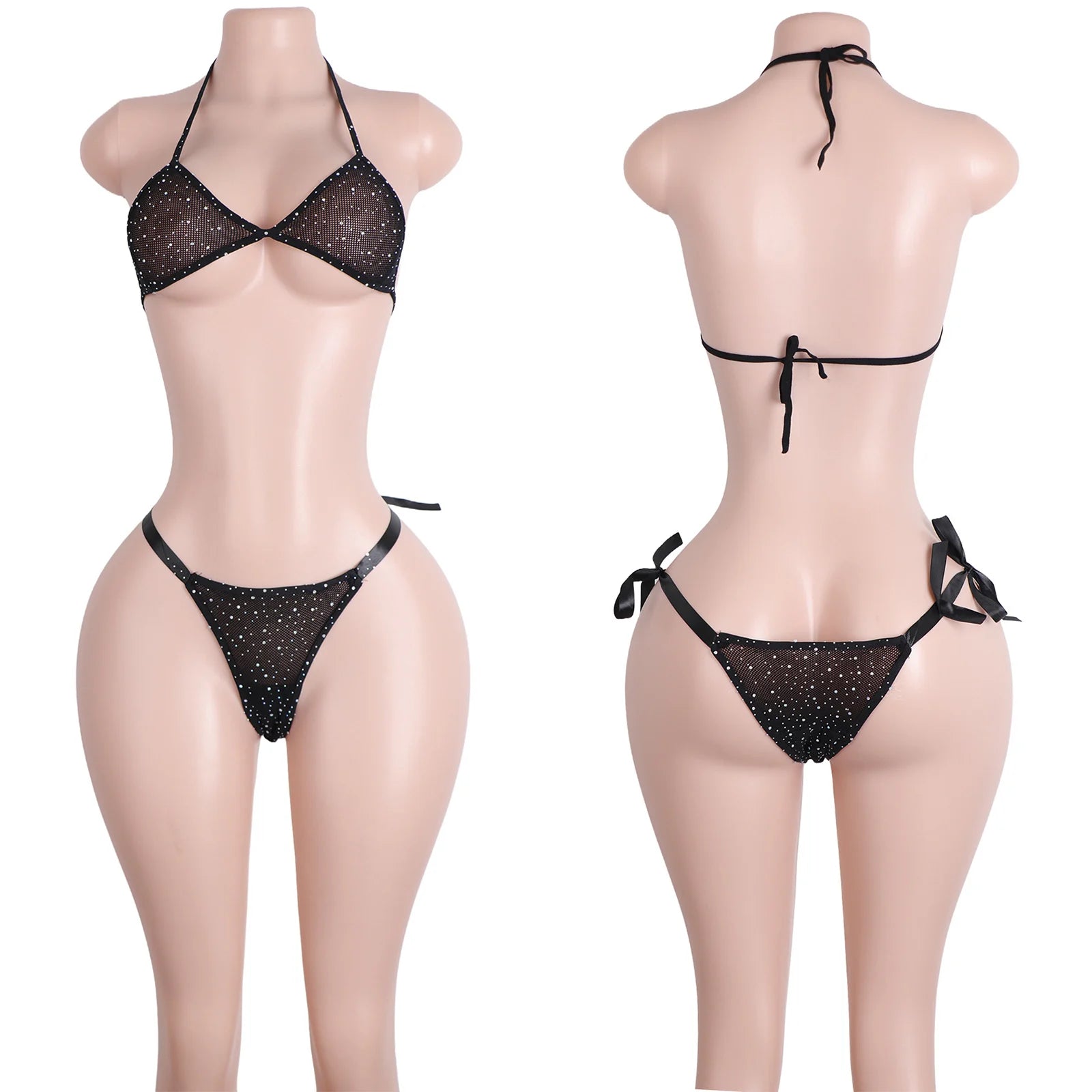 Diamanté Rhinestone Bra Bikini Two-piece