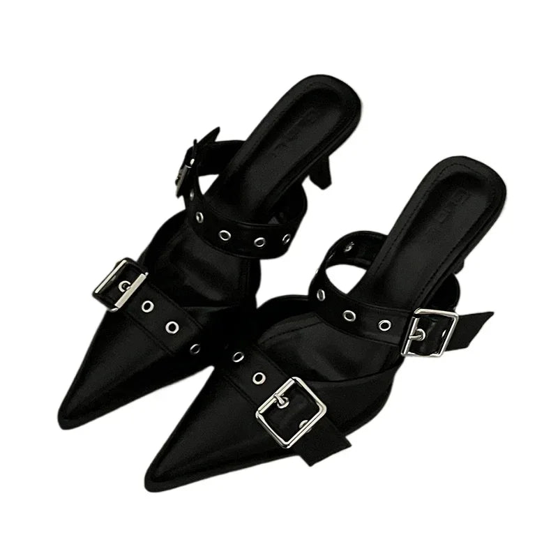 Veda Metal-Buckle Pointed-Toe Heels Secondary image