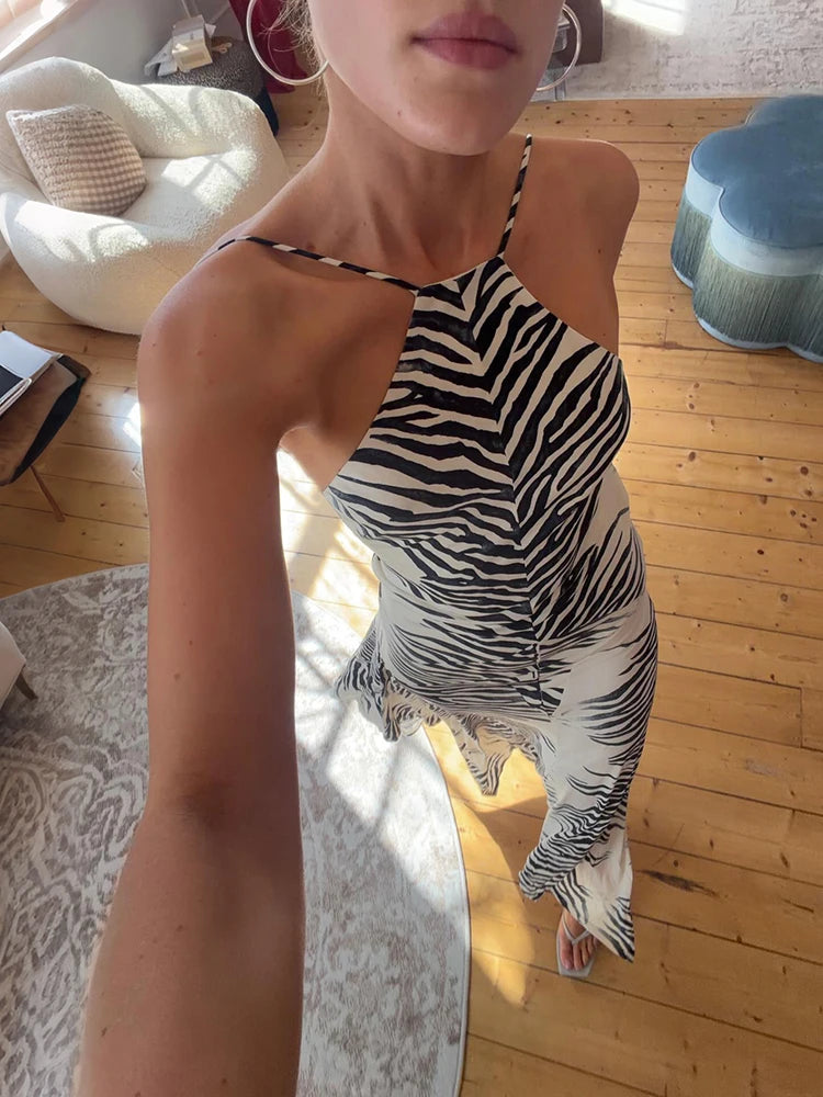Bianca Zebra Print Resort Maxi Dress