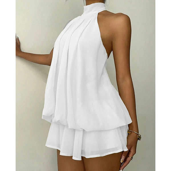 Wren Ruched Halter A-Line Mini Dress