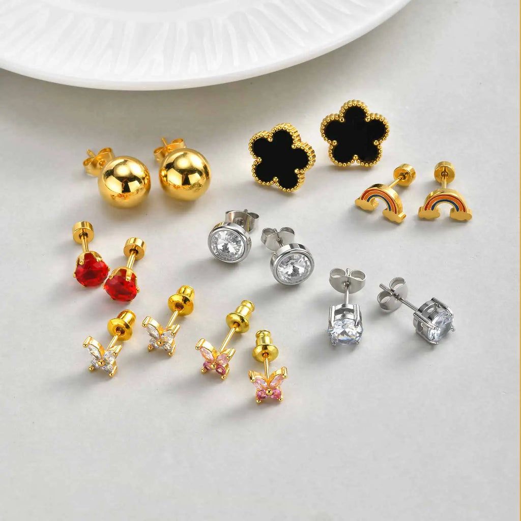 Sienna Stainless-Steel Zircon Earring Collection