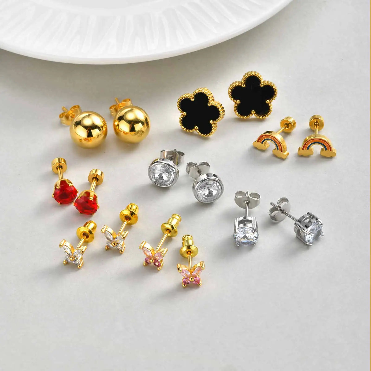 Sienna Stainless-Steel Zircon Earring Collection