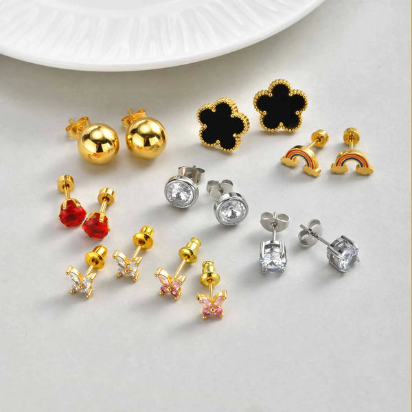 Sienna Stainless-Steel Zircon Earring Collection
