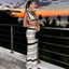 Monique Striped Knit Halter Maxi Skirt Set Two-piece