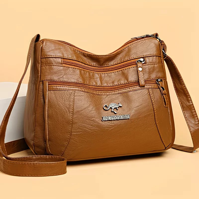 Kvetoslava Multi-Zip Faux-Leather Crossbody Bag