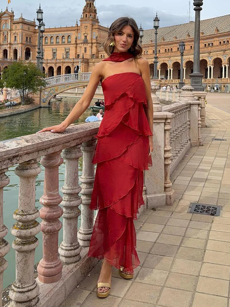 Serenade Tiered-Ruffle Maxi Dress Secondary image