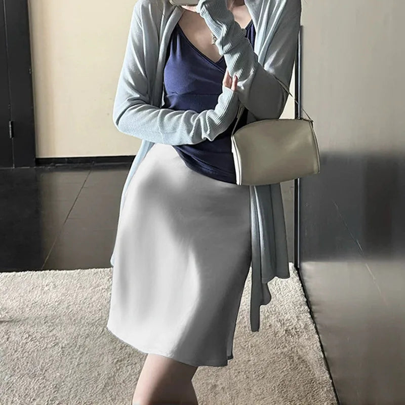 Lucinda Satin Mermaid Midi Skirt One-piece
