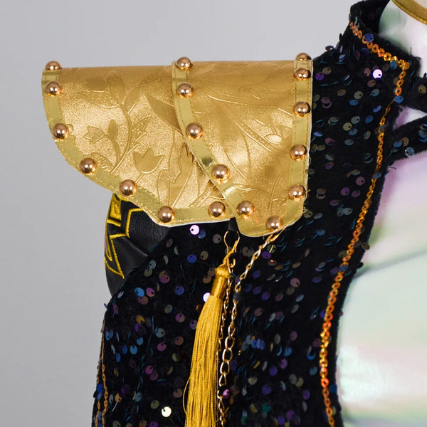 Aurelia Sequin Gold-Trim Idol Stage Costume Set (Kids' Sizes 110-150)
