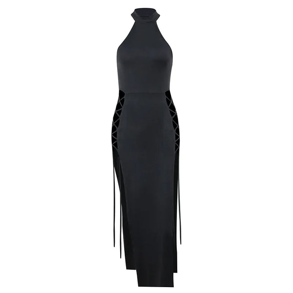 Seraphine Gothic Nun Cosplay Costume with Lace-Up High Slits