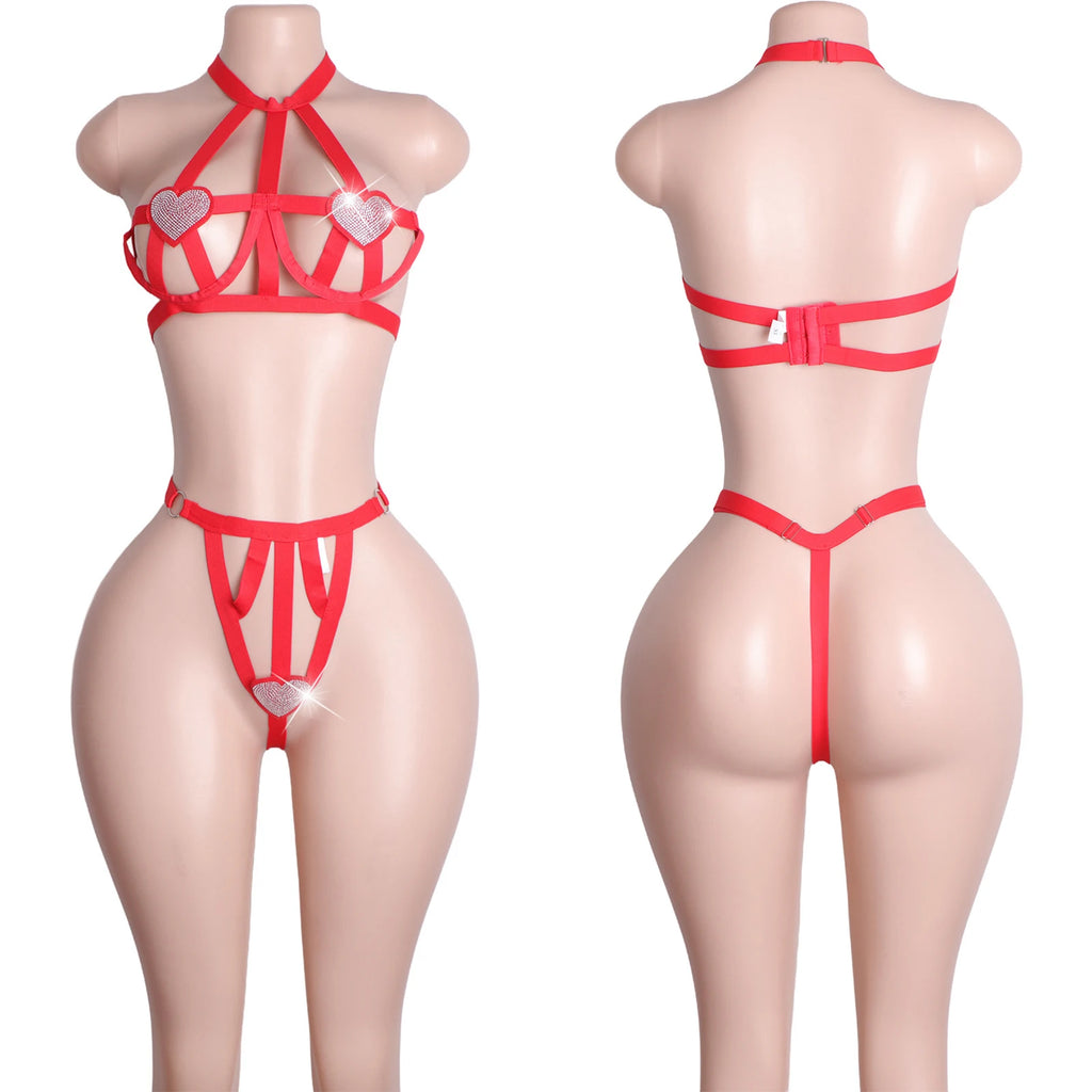 Ruby Crystal-Strap Performance Bra