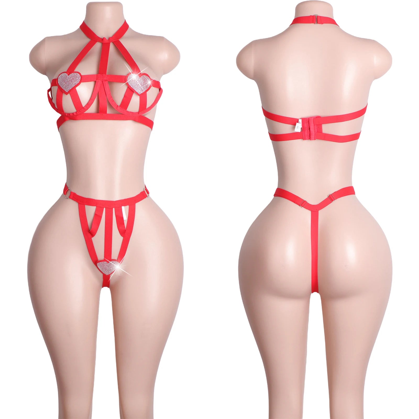 Ruby Crystal-Strap Performance Bra