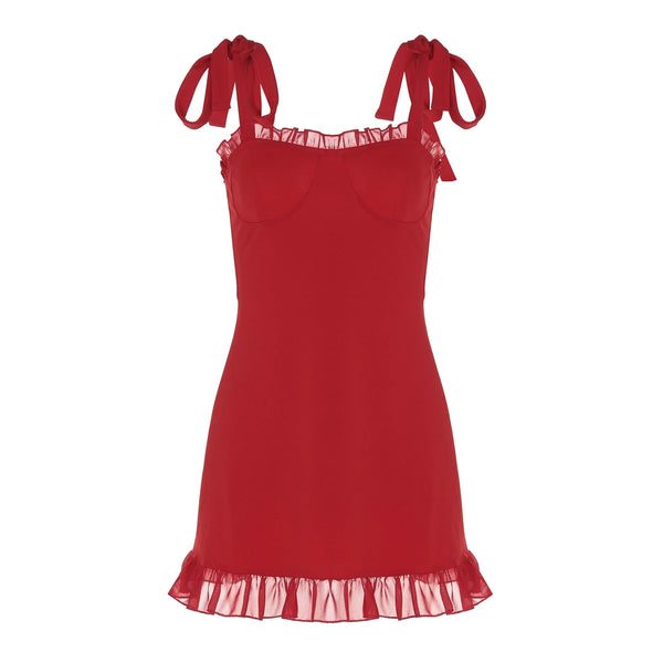 Geneva Ruffle Backless Slim Mini Dress