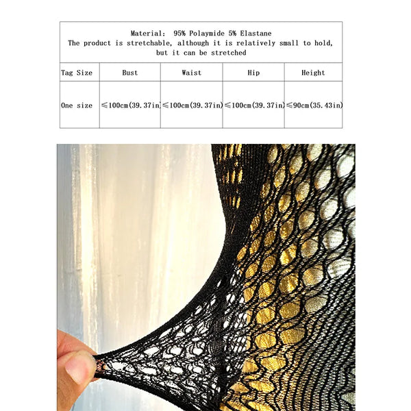 Paloma Black Fishnet Beach Cover-Up