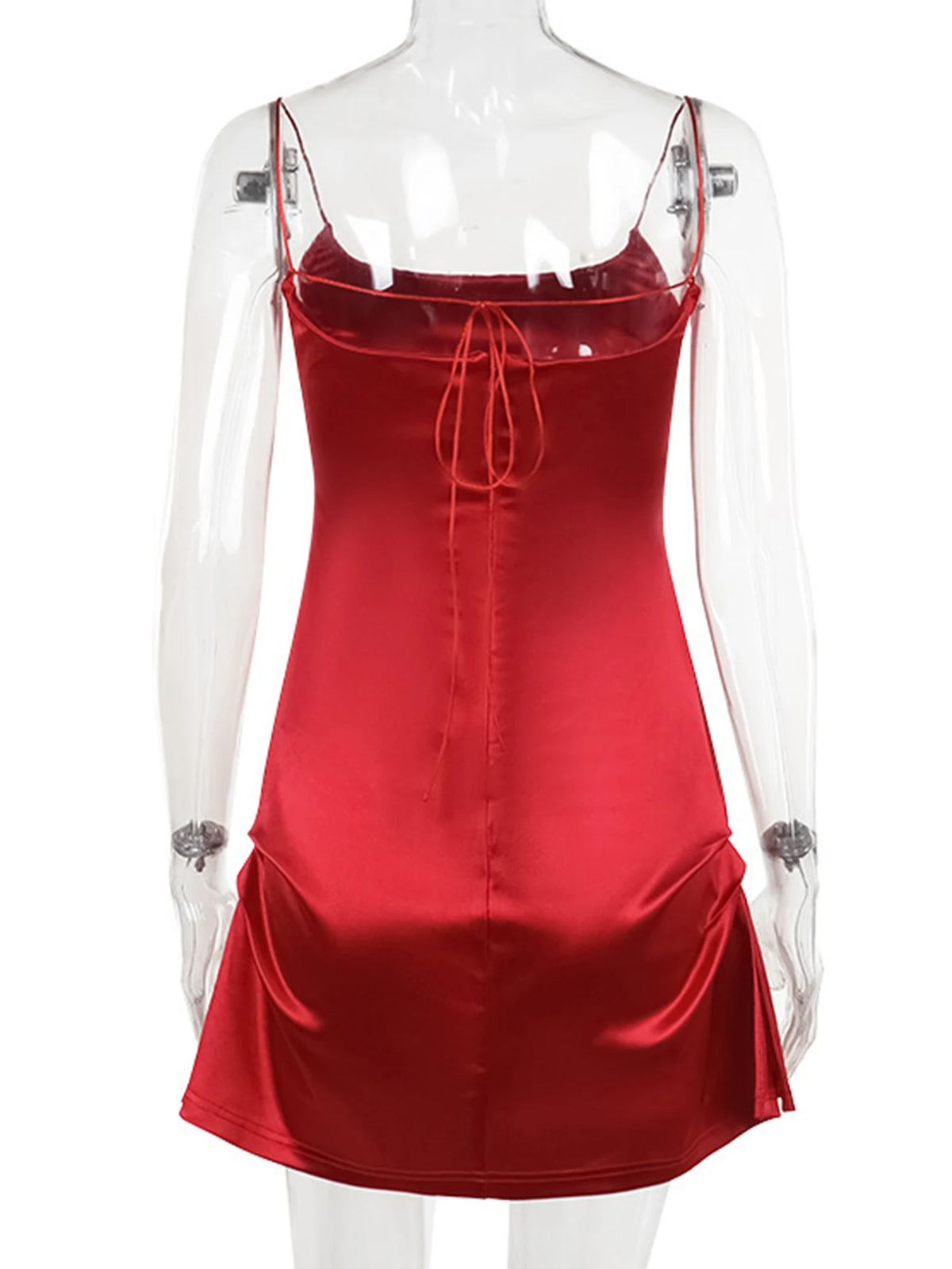 Annelie Satin Backless Cami Slip Mini Dress