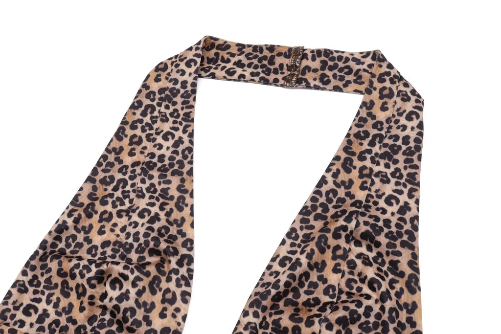Nahla Leopard Halter Shorts Set Two-piece