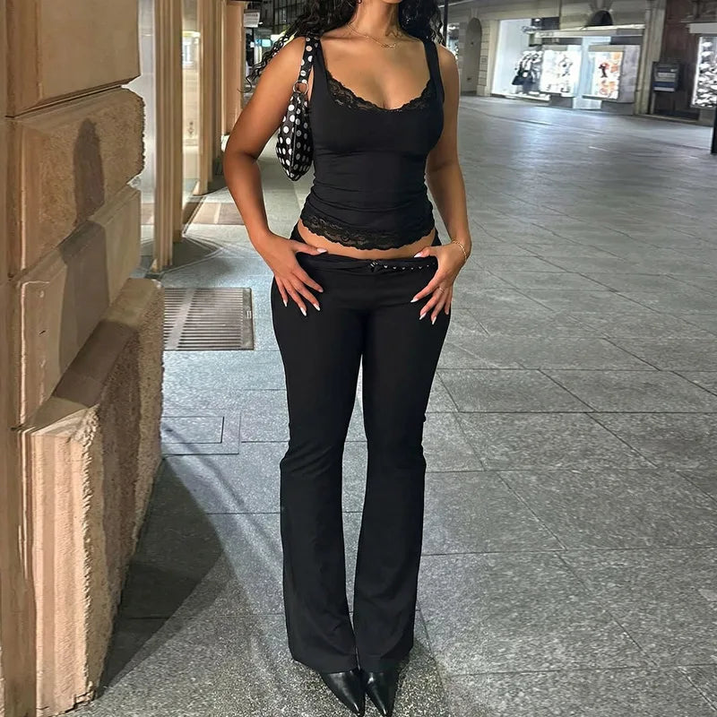 Lisette Lace V-Neck Crop Top One-piece
