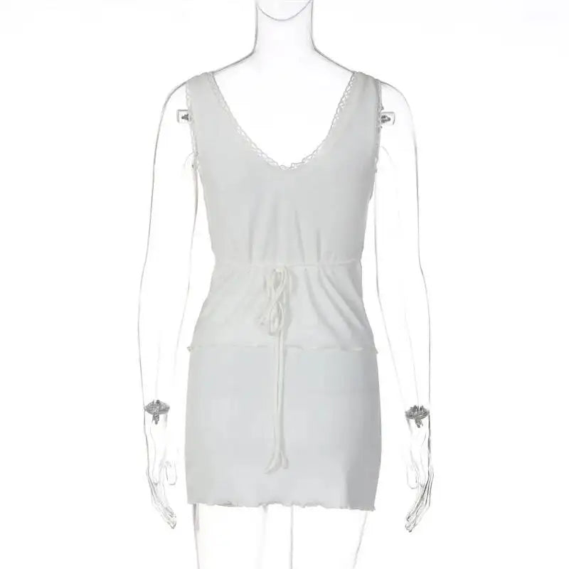 Isadora V-Neck Top & Mini Skirt Two-piece