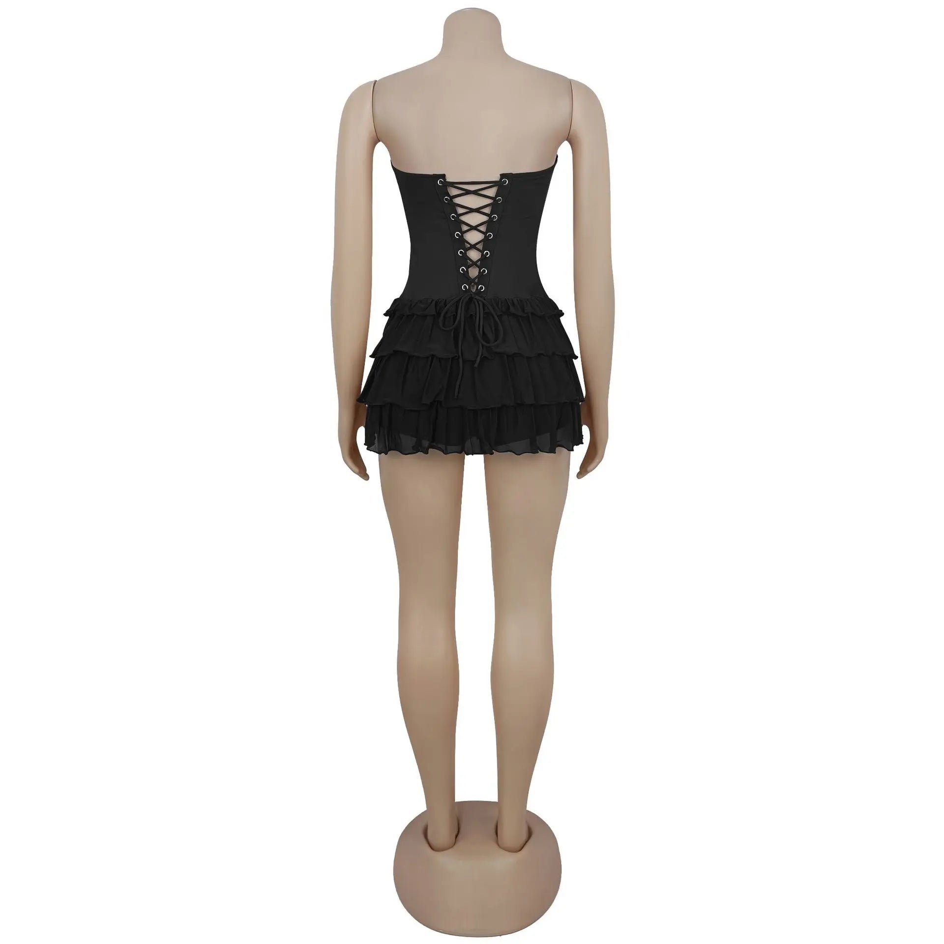 Octavia Strapless Tiered Ruffle Mini Dress