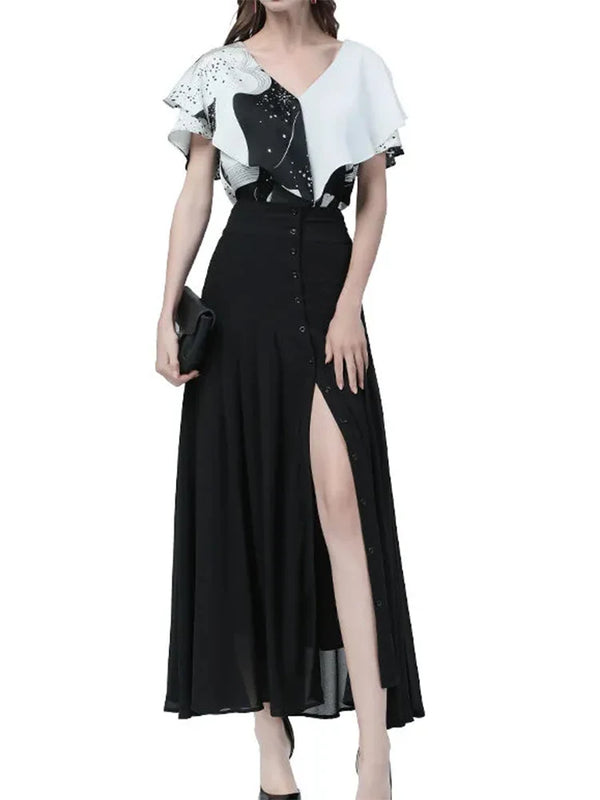 Helena A-Line Mesh Midi Skirt One-piece