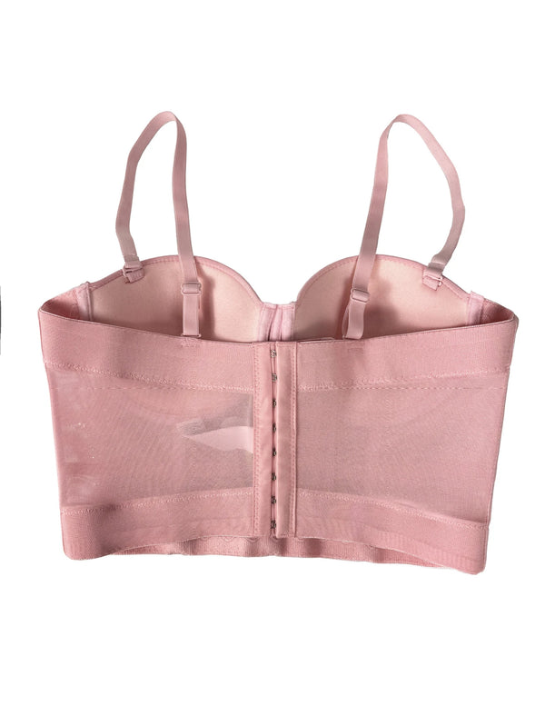 Dahliana Sequin Rhinestone Corset Crop Top
