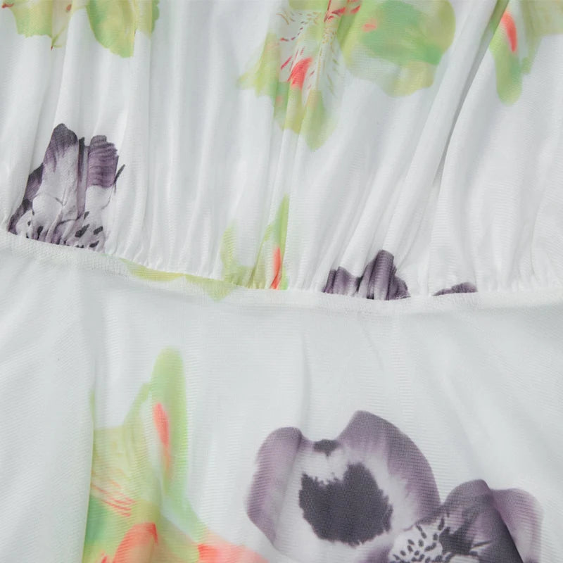 Thalia Floral Halter Ruffle Mini Dress