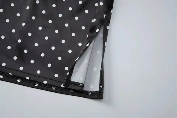 Alessandra Polka-Dot Lace-Up Mini Dress