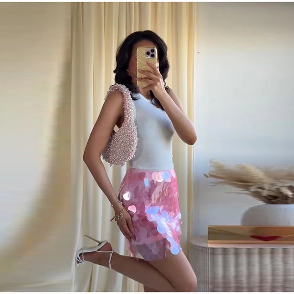 Seraphina Sequin Sheer Top & Mini Skirt Collection