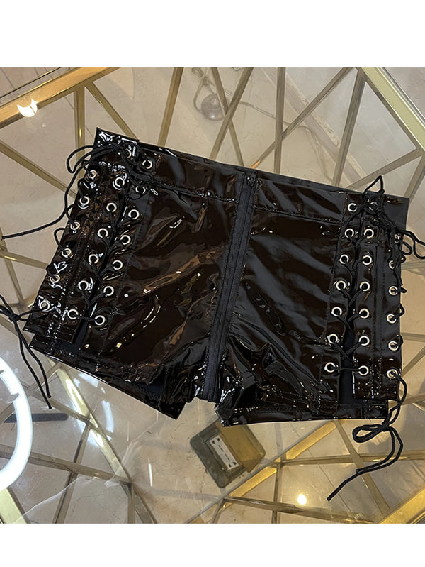Sexy black summer leather shorts women clothing fashion goth short womens mini booty shorts nightclub twerk pole dance hot pants
