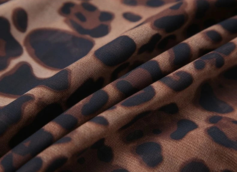 Petra Animal Print Chiffon A-Line Midi Skirt One-piece