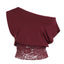 Dahlia Lace Asymmetrical Short-Sleeve Top One-piece