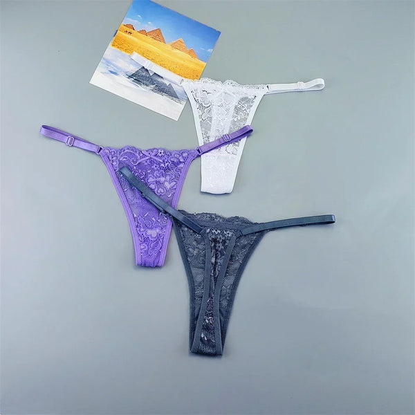 Celestine Adjustable Lace Thong Pack Lingerie 3-piece