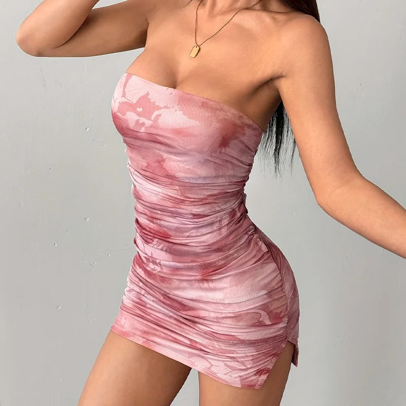 Talia Printed Spaghetti-Strap Mini Dress