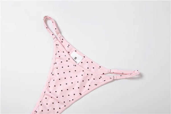 Alessia Lace Polka Dot Printed Bikini Three-Piece