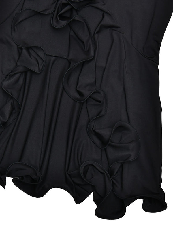 Nerissa Ruffled Long-Sleeve Bodycon Maxi Dress