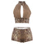 Sahara Snake-Print Halter Shorts Set Two-piece