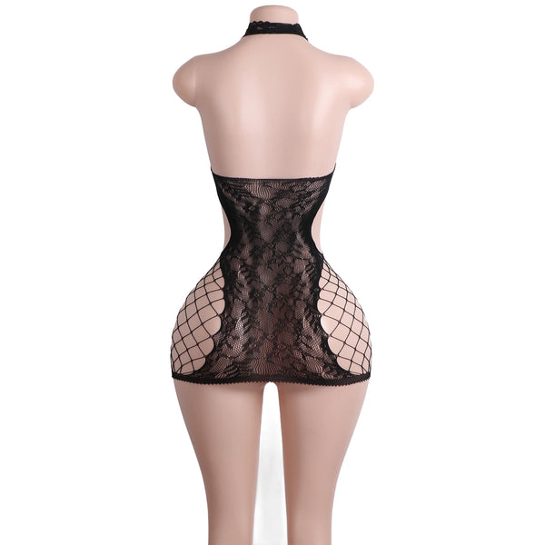 Noir Eclipse Lace Fishnet Lingerie