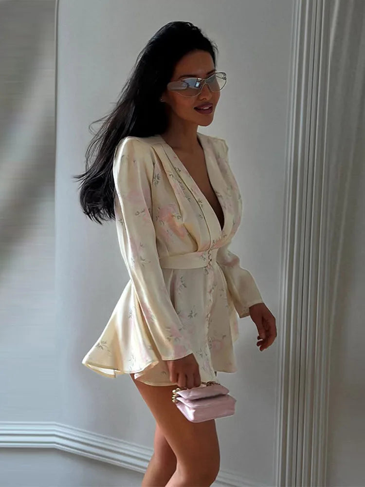 Adeline Elegant Long-Sleeve Mini Dress